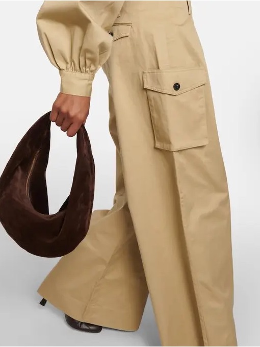 Co Wide-Leg Cotton Twill Wide-Leg Cargo Pants